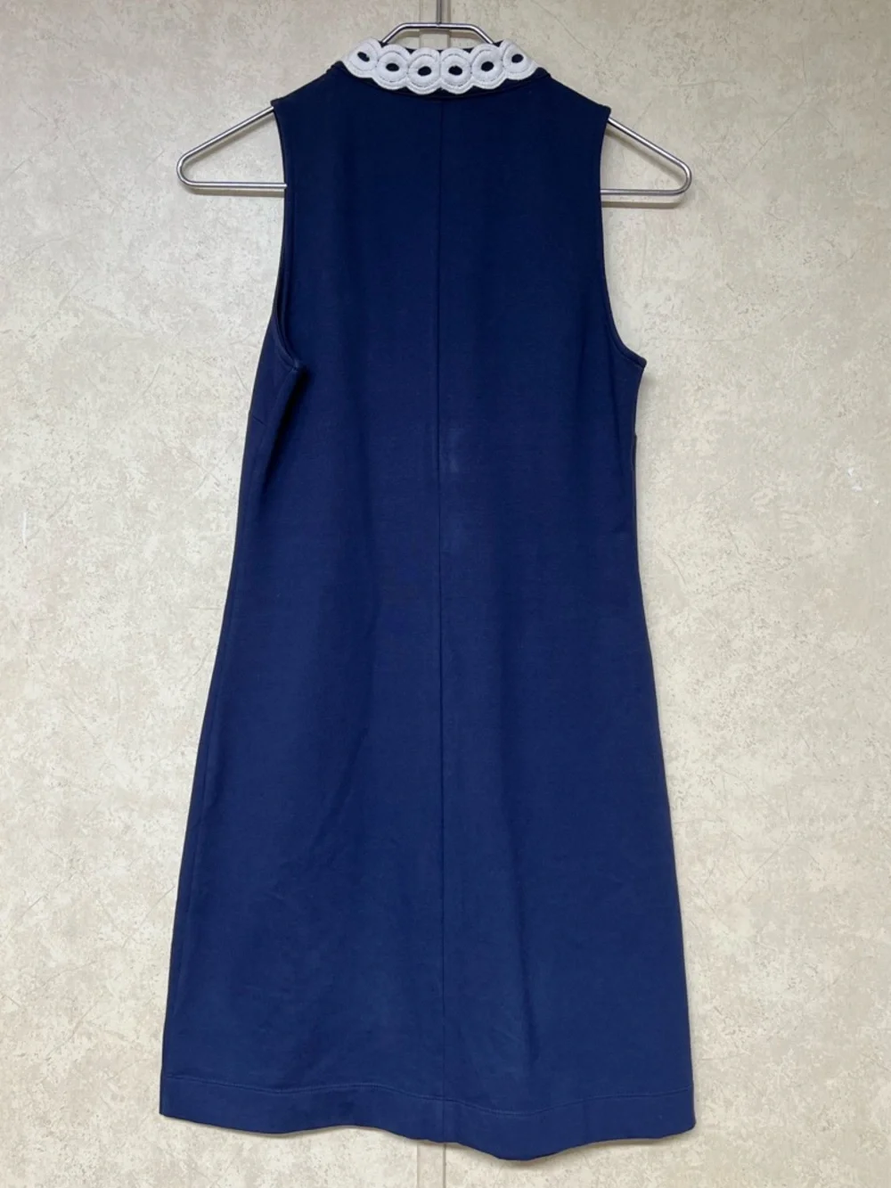 Lilly Pulitzer Callista true navy sleeveless shift dress embroidered lace trim - Picture 5 of 12